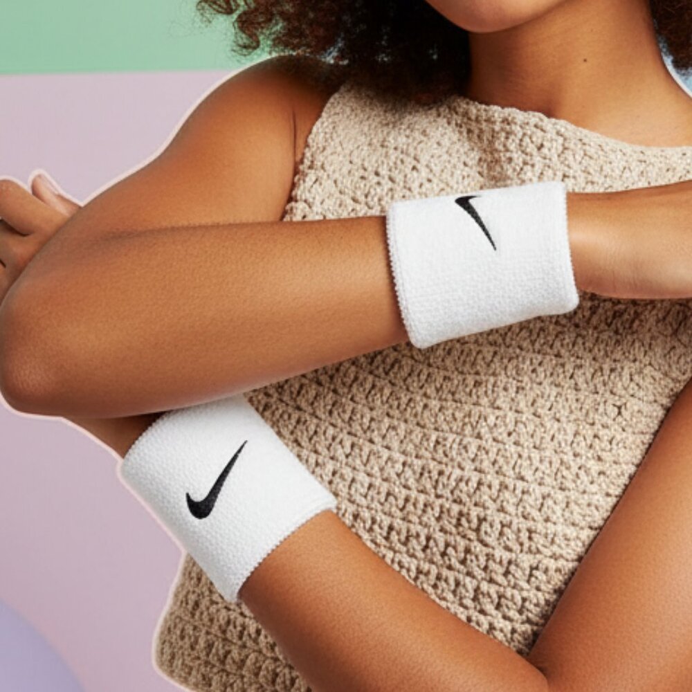 NIKE SINGLEWIDE SWOOSH WRISTBANDS (2PK) / WHITE